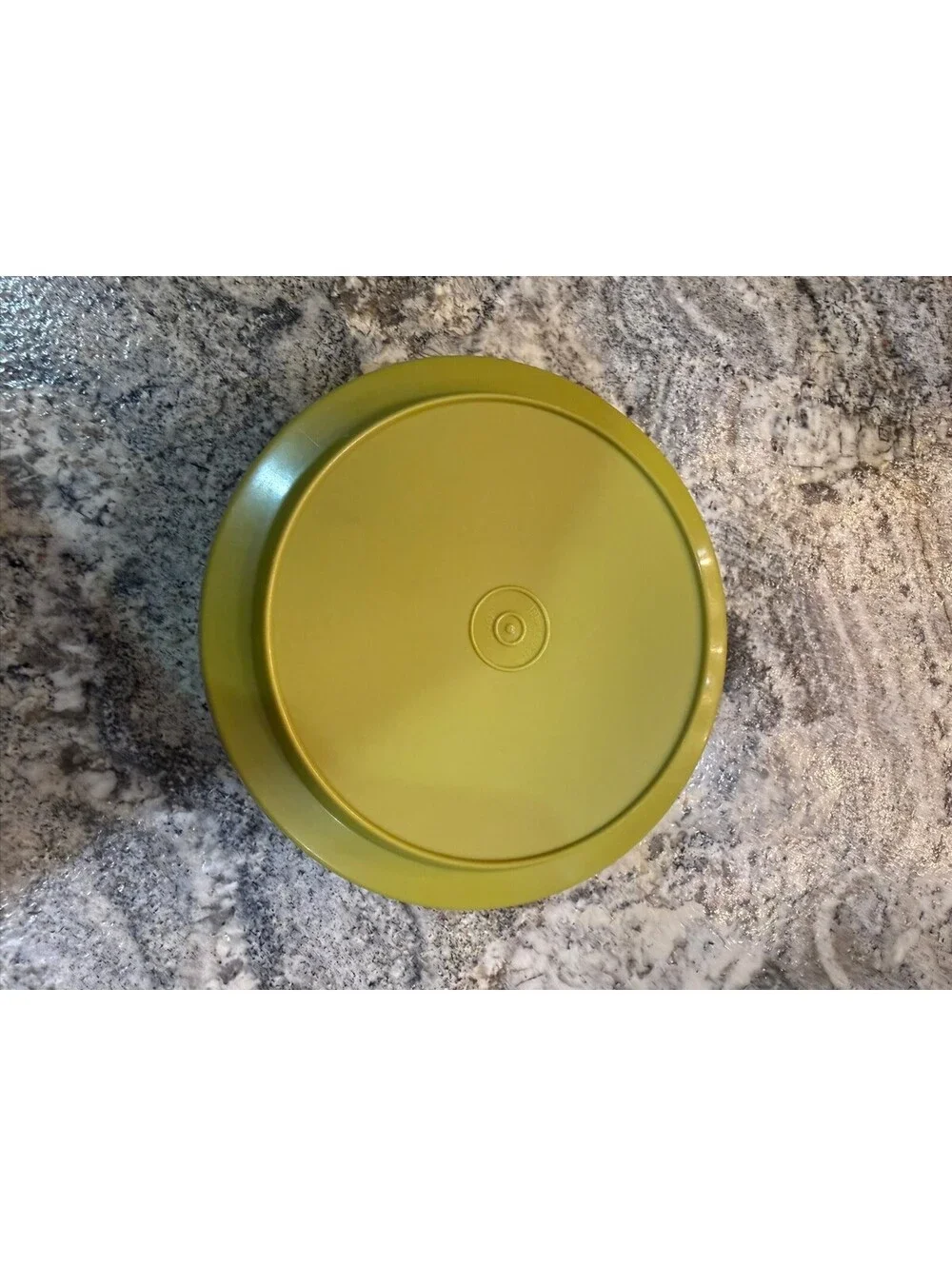 Vintage Tupperware Olive Green Round Container with Lid